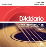 Acoustic Guitar Strings Phosphor Bronze EJ17 Single Set of EJ17 Medium 13-56